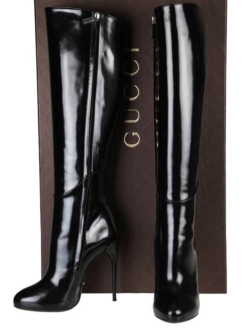 gucci black platform boots|high heel Gucci boots.